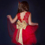 2018 Summer Flowers Girls Dress Big Bow Lace Princess Girl Dresses Newborn Kids Backless Dress Baby Clothes Formal Party Costume