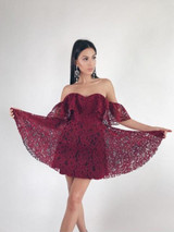 2018 Summer Fashion Women Black Red Lace Dresses Sexy Off shoulder Slash neck Dress Casual Tube Top Tunic Party Vestidos