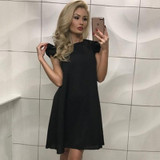 2018 Summer Fashion New Women Straight Dress Casual O-neck Sleeveless Loose Beach Dress Mini Party Butterfly Sleeve Dresses