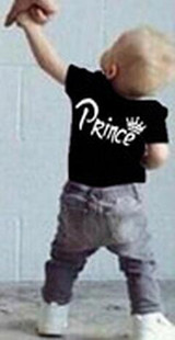 2018 Summer family Tshirt O-neck King Queen prince Princess Crown Letter Print Tee Cotton Couple Casual Shirt Valentine Matching