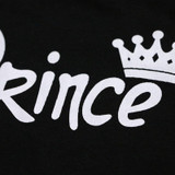 2018 Summer family Tshirt O-neck King Queen prince Princess Crown Letter Print Tee Cotton Couple Casual Shirt Valentine Matching