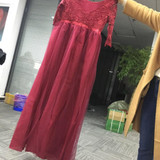 2018 summer Elegant Women Floral Lace Long Dress Floor Length Party Dressess Ladies Half Sleeve Chiffon Dress With Lace S-XXL