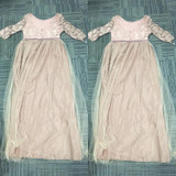 2018 summer Elegant Women Floral Lace Long Dress Floor Length Party Dressess Ladies Half Sleeve Chiffon Dress With Lace S-XXL
