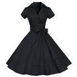 2018 Summer Dress Women Polka Dot Dress Vintage Rockabilly Swing Feminino Vestidos V Neck Short Sleeves Retro Party Dresses