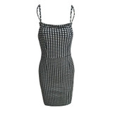 2018 Summer Dress Women Fashion Plaid Bodycon Dress Sleeveless Casual Robe Femme Mini Party Dress Vestidos Wholesale noFB1