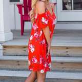 2018 Summer Dress Women Fashion Casual Ladies Loose Print Spaghetti Strap Down Flounce Swing Midi Dress