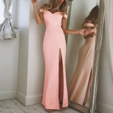 2018 Summer Dress Elegant Bohemian Women Evening Sexy Maxi Formal Party Dresses Strapless Solid Spring Girl Dresses Vestidos Y5
