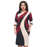 2018 Summer dress colorblock printed plus size women dress bodycon bandage dress 5XL 6XL large elegant work dress female vestido