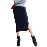 2018 Summer Autumn women skirts Modal high waist work slim feminine pencil skirt Split Stretchy sexy office lady skirts