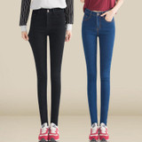 2018 summer autumn Women ladeis one button Pencil slim fit Jeans Casual Denim Skinny Pants tight slim female cheaper jeans