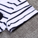 2018 Striped Patchwork Character Girl Dresses Sleeve Cute Mouse Children Clothing Kids Girls Dress Denim Kids Clothes 2-7Y