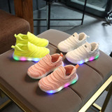 2018 Spring/Summer stars fashion LED children shoes casual pure solid color glowing sneakers kids Lovely girls boys shoes