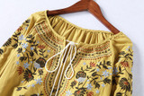 2018 Spring Women Fashion Cotton Shirt Casual Summer Floral Embroidery Lace-up O-neck Blouse Shirt Ladies Casual Boho Tops