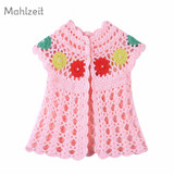 2018 Spring Summer new baby girls knitting vest Fashion waistcoat for 0-9M baby girls thin baby knitted soft outwear clothes