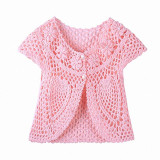 2018 Spring Summer new baby girls knitting vest Fashion waistcoat for 0-9M baby girls thin baby knitted soft outwear clothes