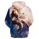 Mr.1991INC New Fashion Men/Women 3d Sweatshirt Print Astronauts On The Moon Thin Hooded Hoodies Hoody Pullovers