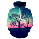 Mr.1991INC New Fashion Men/Women 3d Hoodies Print Nightfall Trees Designed 3d Sweatshirts Unisex Space Galaxy Hooded Hoodies