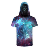 Mr.1991INC New Fashion Hooded T-shirt Men/women 3d T-shirt Print Blue Nebula Space Galaxy T shirt With Hat Hip Hop Tops Tees
