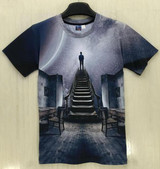 Mr.1991INC New Europe and American Men/boy T-shirt 3d fashion print A person watching meteor shower Space galaxy t shirt