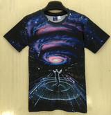 Mr.1991INC New Europe and American Men/boy T-shirt 3d fashion print A person watching meteor shower Space galaxy t shirt