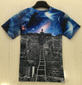 Mr.1991INC New Europe and American Men/boy T-shirt 3d fashion print A person watching meteor shower Space galaxy t shirt