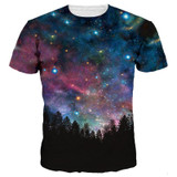 Mr.1991INC Men/Women 3d Tshirts Space Galaxy T-shirt 3d Print Trees Stars Night Quick Dry Summer Tops Tees