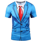 Mr.1991inc Hot New Style Casual Men 3D T Shirt Short Sleeve tattoo black suit Digital Printing Summer Tops size S-XXXL 5988