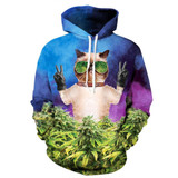 Mr.1991INC Hot Sell Men/Women Hoodies Hooded 3d Sweatshirt Men Funny Print Meow Glasses Cat Leaves Cap Hoodies Hoody Tracksuits