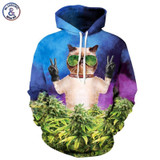 Mr.1991INC Hot Sell Men/Women Hoodies Hooded 3d Sweatshirt Men Funny Print Meow Glasses Cat Leaves Cap Hoodies Hoody Tracksuits