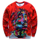 Mr.1991INC Hip hop 3d sweatshirt for men autumn pullovers print rapper Tupac 2pac hoodies long sleeve tops red color