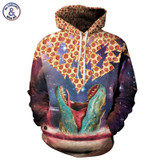 Mr.1991INC Fashion Men/women's Hoodies 3d Sweatshirt Cap Hooded Tracksuits Funny Print Pizza Crocodile Casual Pullovers Hoody