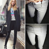 Luck Dog Lady Zip Pencil Pants High Waisted Slim Stretch Leggings Trousers Pants