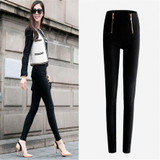 Luck Dog Lady Zip Pencil Pants High Waisted Slim Stretch Leggings Trousers Pants