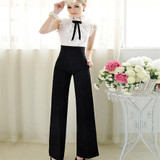 Luck Dog New Women Casual High Waist Flare Wide Leg Long Pants Palazzo Trousers