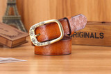 Lucidity Women's Belt Fashion Retro Embossed PU Leather Belt Female Casual Decor Embossing Leisure Belts For Woman 110cm-115cm