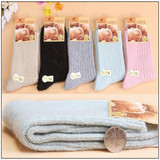 Lucidity Socks Women Winter Fashion Wool Thicken Warm Stripe Brand Socks Girl Casual In Tube Socks Female 5pairs/lot
