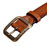 Lucidity Retro Belts Women Casual Embossing PU Leather Belt Ladies Fashion All-Match Pin Buckle Belt Female 110cm-115cm