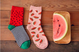 Lucidity Autumn Female Socks Watermelon Pattern Cotton Socks For Women Creative Socks Women High Quality 2pairs/lot