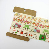 Lucia Crafts 8yards/lot (2y/color) Approx 5/8" (16mm) Cartoon Pattern Printed Cotton Ribbon 040056083