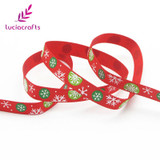 Lucia crafts 5yards 3/8" 10mm Printing Grosgrain Ribbons Bows Christmas Party DIY Garment Decor Handcraft Accessories 040048041