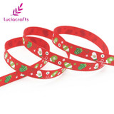 Lucia crafts 5yards 3/8" 10mm Printing Grosgrain Ribbons Bows Christmas Party DIY Garment Decor Handcraft Accessories 040048041