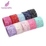 Lucia crafts 5y/6y 25mm Printed Organza Ribbons Headwear Packing Christmas Party Materials DIY Sewing Accessories 040044031