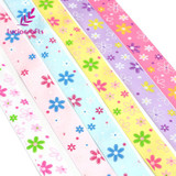 Lucia crafts 25mm Flower Printed Silk Satin Ribbons Rosette Bow Christmas/Party/Gift DIY Material Sewing Accessories 040007075
