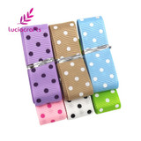 Lucia Crafts 22mm Polka Dot Printed Grosgrain Ribbons Sewing DIY Ribbon Headdress/Wedding/Party/Wrapping Decoration 6y 040054005
