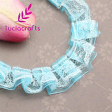 Lucia Crafts 2 yards 2.5cm Lace Trim Handmade Patchwork Material Lace Ribbon DIY Sewing &amp; Headwear Accessories 050025027