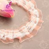 Lucia Crafts 2 yards 2.5cm Lace Trim Handmade Patchwork Material Lace Ribbon DIY Sewing &amp; Headwear Accessories 050025027