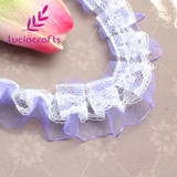Lucia Crafts 2 yards 2.5cm Lace Trim Handmade Patchwork Material Lace Ribbon DIY Sewing &amp; Headwear Accessories 050025027