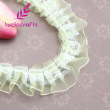 Lucia Crafts 2 yards 2.5cm Lace Trim Handmade Patchwork Material Lace Ribbon DIY Sewing &amp; Headwear Accessories 050025027