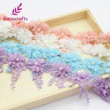 Lucia crafts 1y/lot 7cm Flower Embroidery Lace Fabric Trim Ribbons DIY Sewing Garment Handmade Materials Accessories 050025104