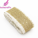 Lucia Craft 40mm 4y/lot Silver Gold Glitter Mesh Organza Ribbon For Packing Wedding Cake Gift Decoration DIY Craft 040014004013